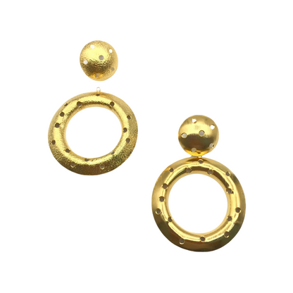 ARETE BRONCE BAÑO ORO DOBLE FUNCIÓN