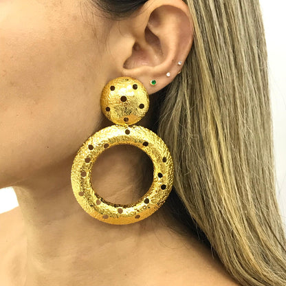 ARETE BRONCE BAÑO ORO DOBLE FUNCIÓN