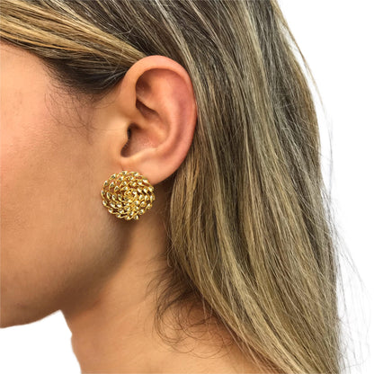 ARETE BRONCE BAÑO ORO DOBLE FUNCIÓN