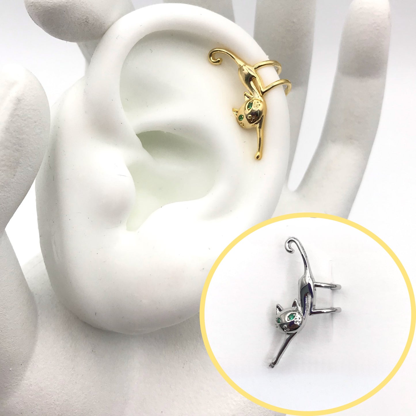 EARCUFF GATO PLATEADO